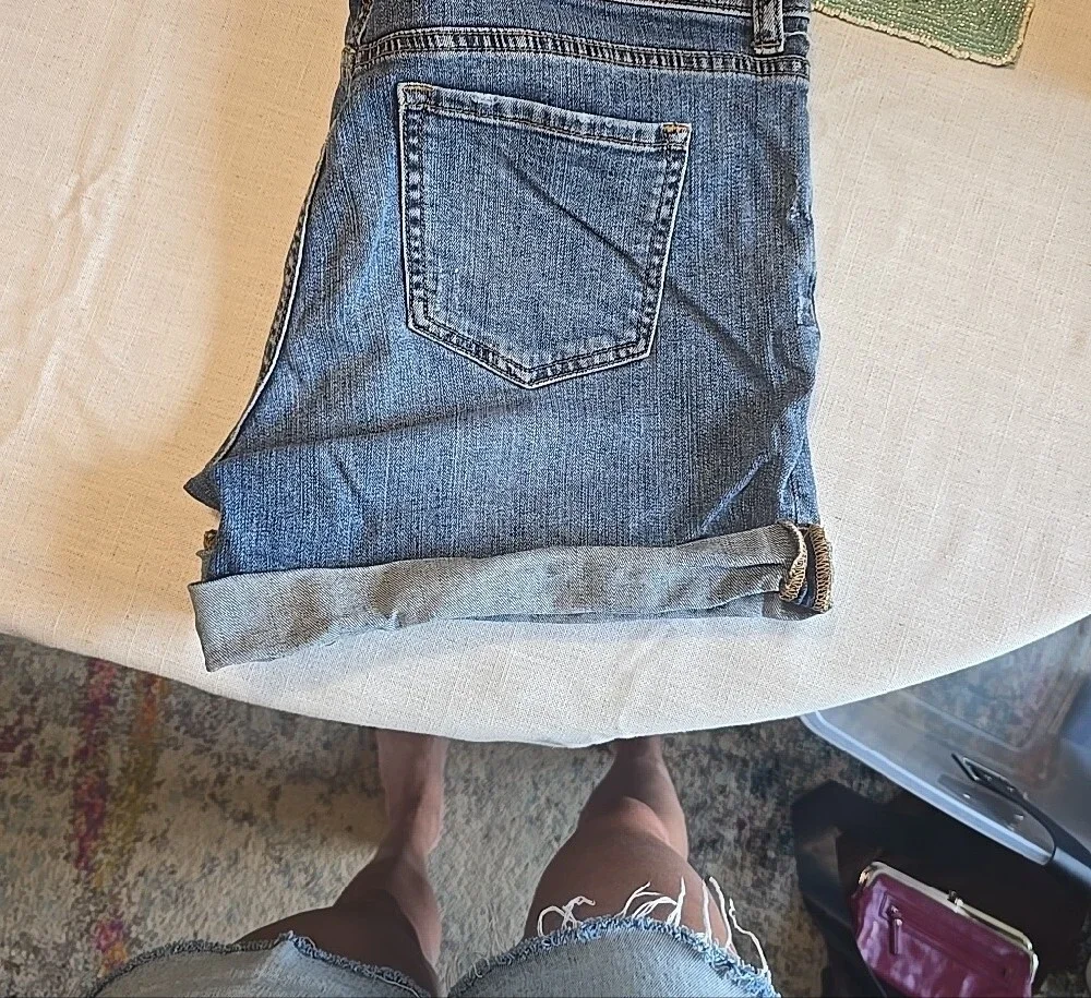 Caslon Classic Denim Cuffed Shorts - Blue